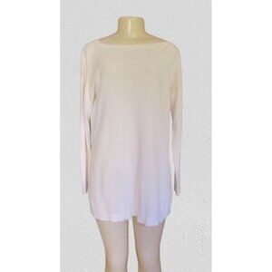 Peruvian Connection Long Sleeve White Tunic Style Top in Size Medium